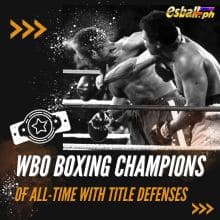 Ilista ang WBO Boxing Champions of All-time na may Title Defenses